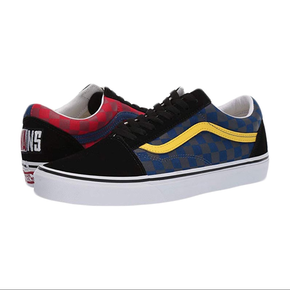 Vans Old Skool Sneaker OTW Rally Red & Blue Checkerboard Skate Shoes